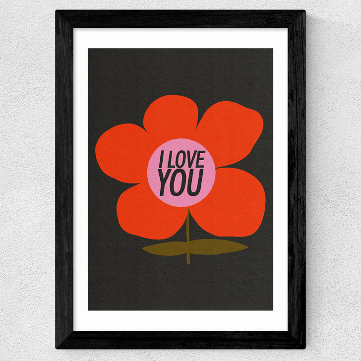 I Love You Wide Black Frame