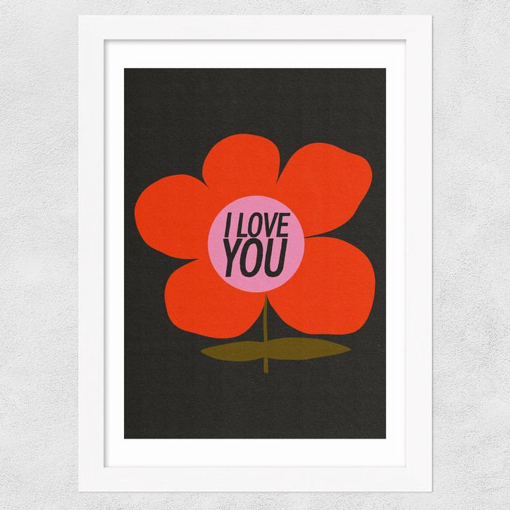 I Love You Wide White Frame