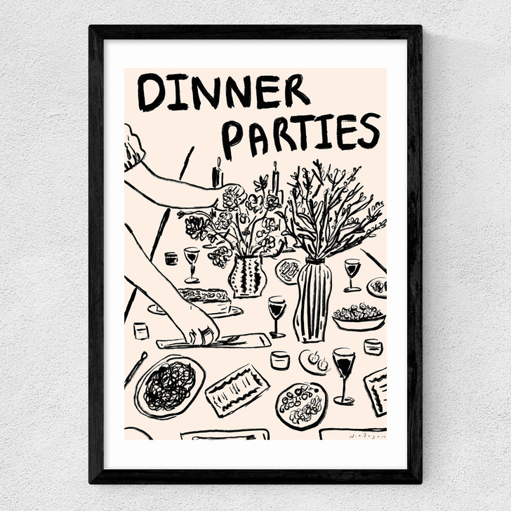 Dinner Parties Medium Black Frame