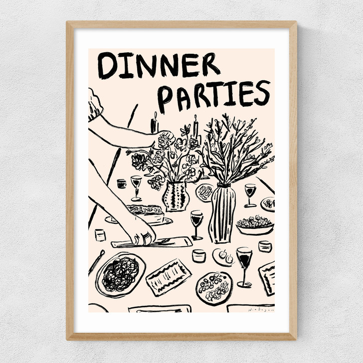 Dinner Parties Narrow Oak Frame