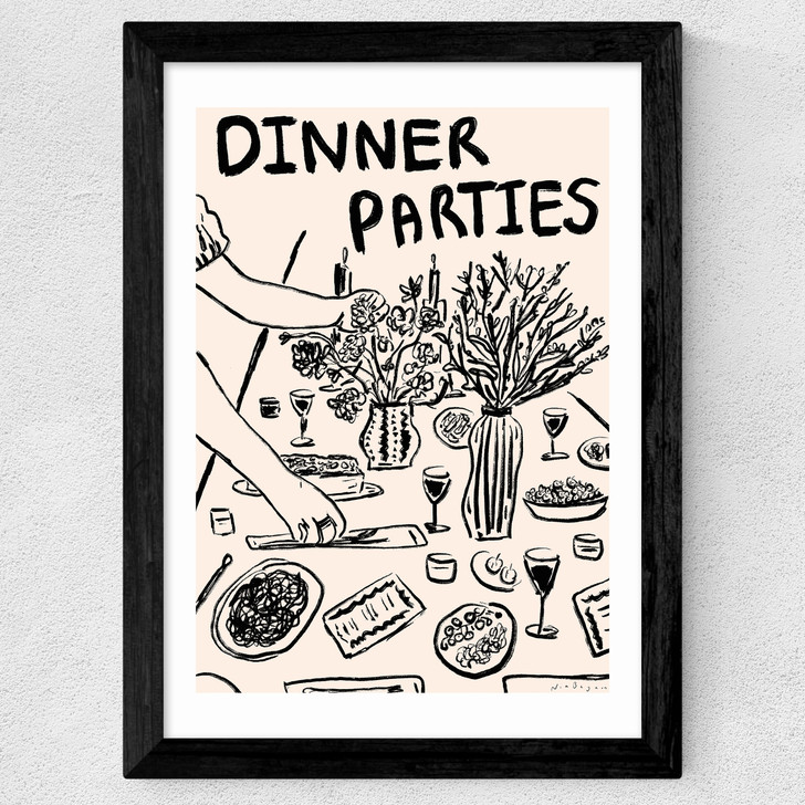Dinner Parties Wide Black Frame