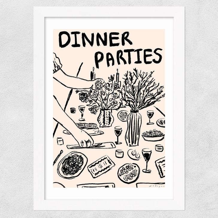 Dinner Parties Wide White Frame