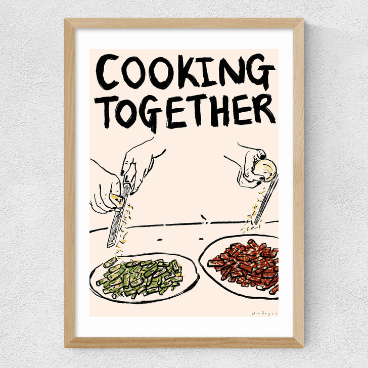 Cooking Together Medium Oak Frame Cooking Together Medium Oak Frame