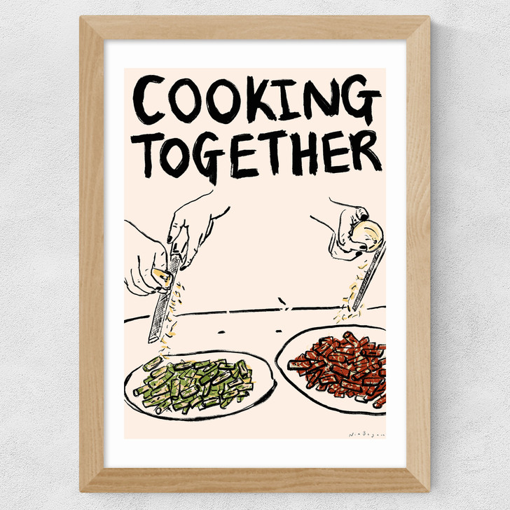 Cooking Together Wide Oak Frame Cooking Together Wide Oak Frame
