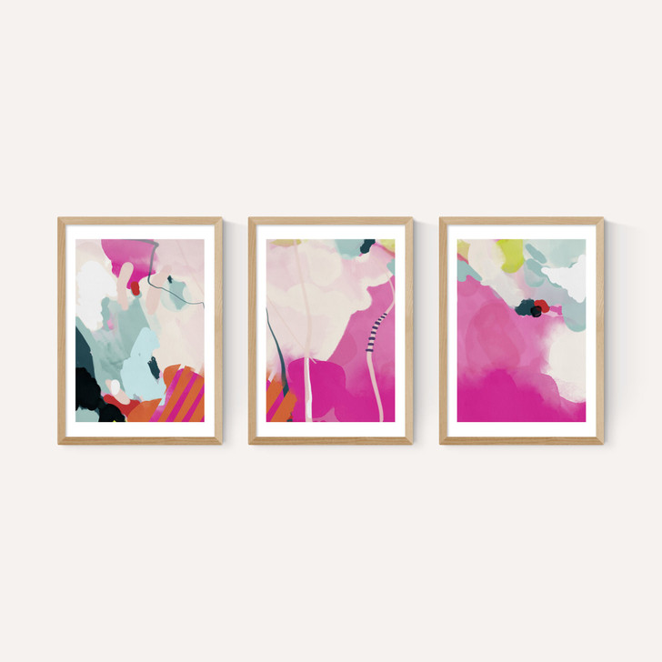 Lune Pink Sky Triptych
