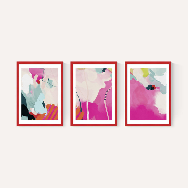 Lune Pink Sky Triptych