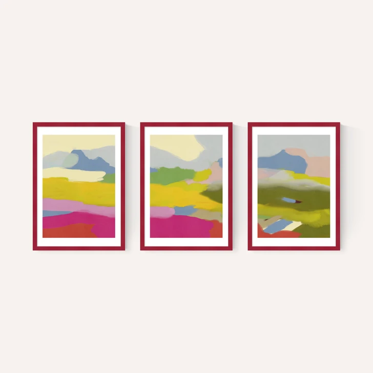 Landschaft Bunt Triptych