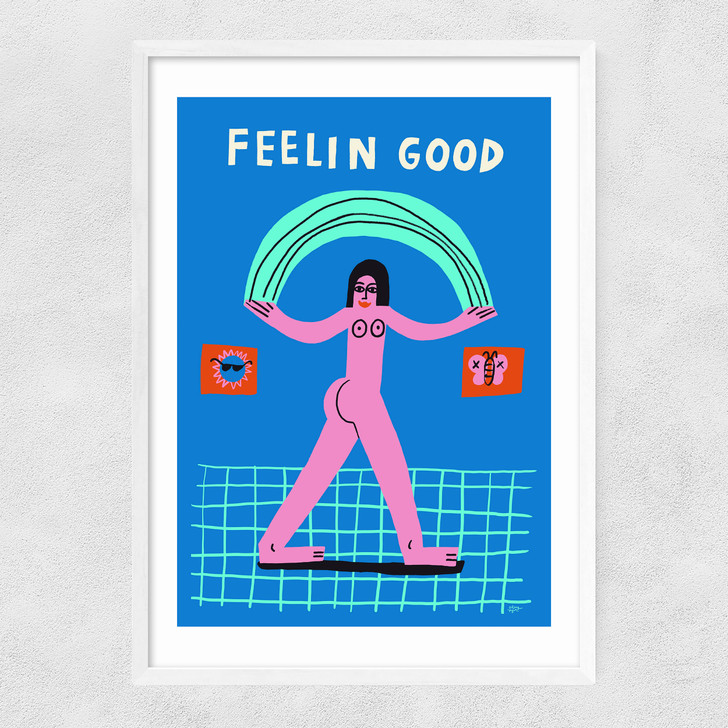 Feelin Good Narrow White Frame Feelin Good Narrow White Frame