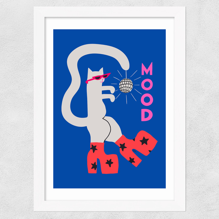 Mood Cat Wide White Frame Mood Cat Wide White Frame