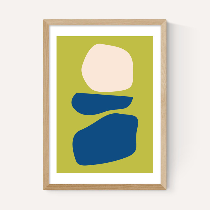 Organic Shapes Blue Lime