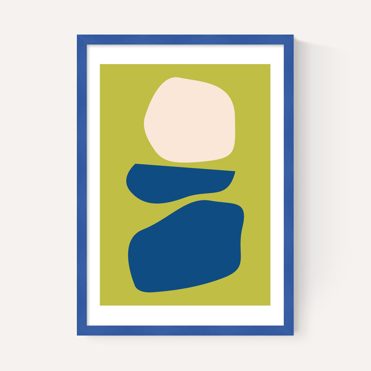 Organic Shapes Blue Lime