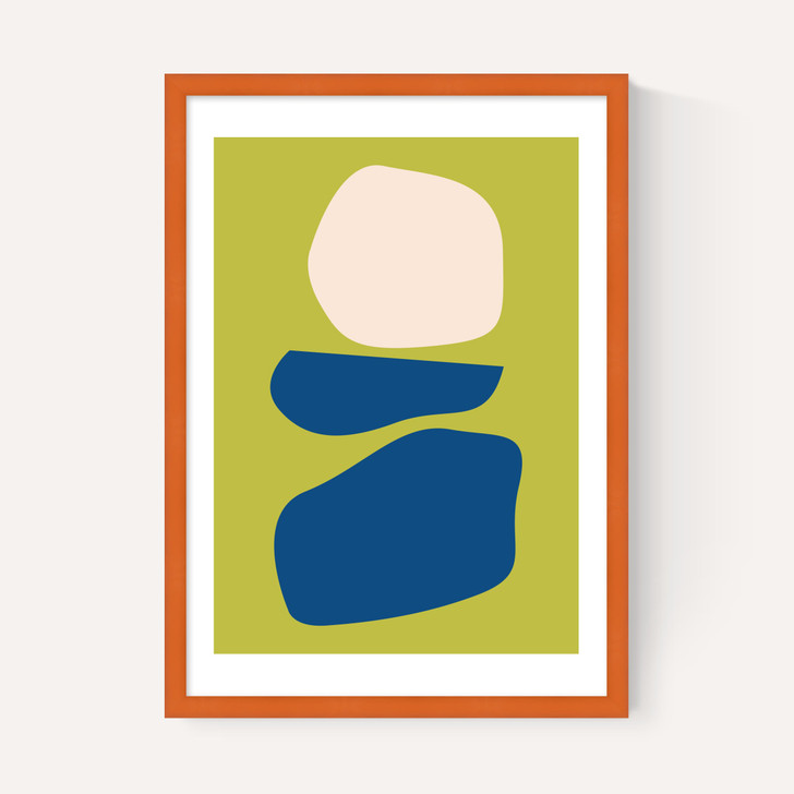 Organic Shapes Blue Lime