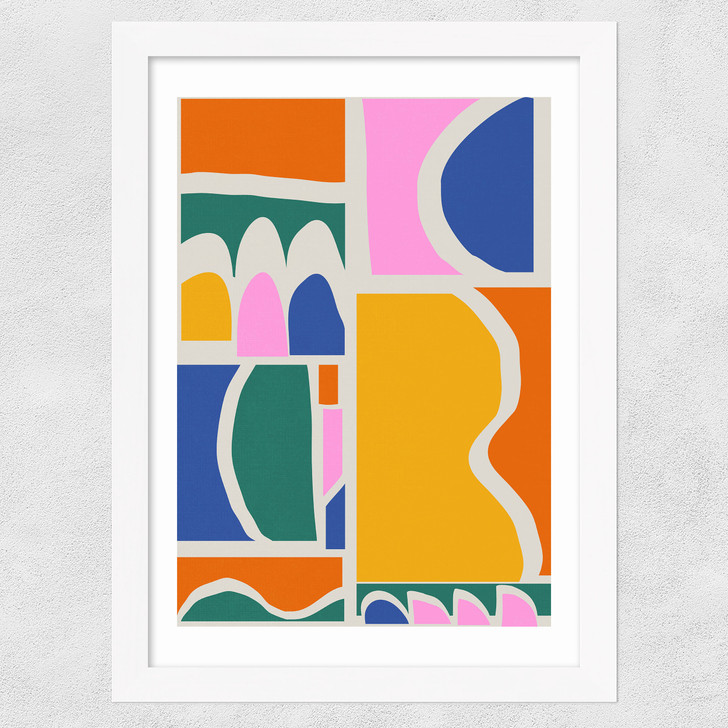 Abstract by apricot+birch Wide White Frame Abstract by apricot+birch Wide White Frame
