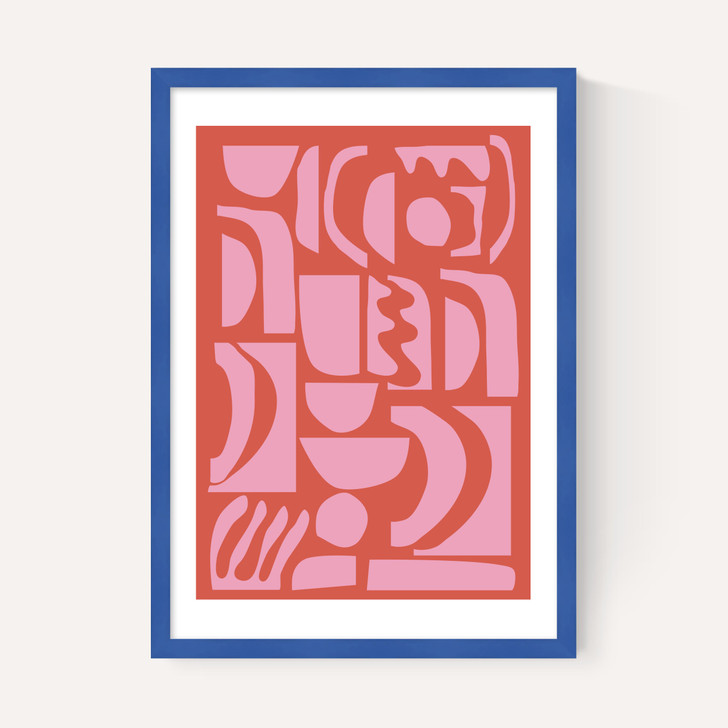 Abstract Shapes 21 in Pink and Red