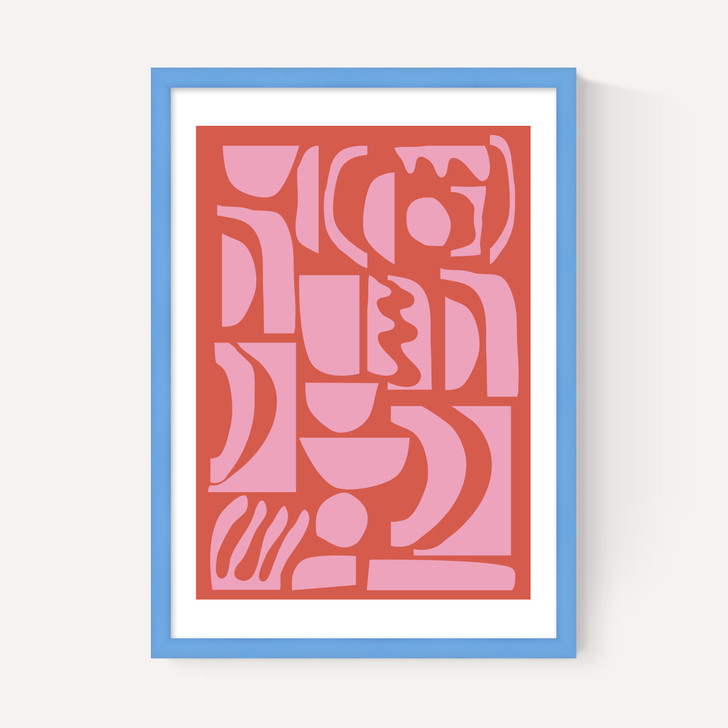Abstract Shapes 21 in Pink and Red