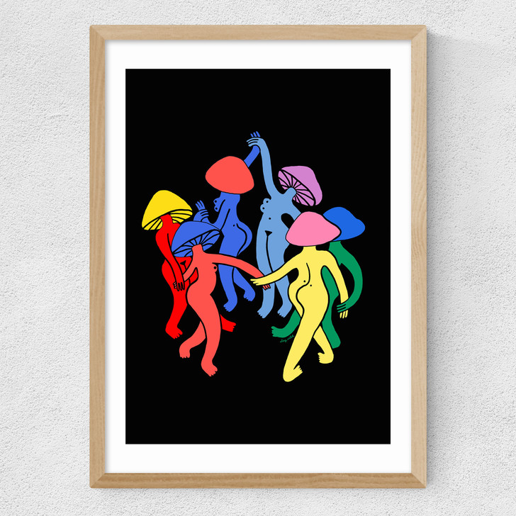 Mushroom Dance Medium Oak Frame