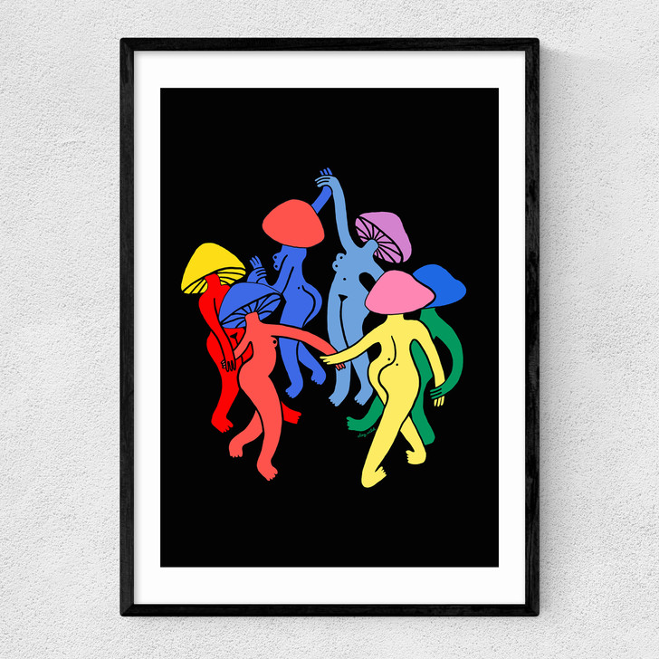 Mushroom Dance Narrow Black Frame