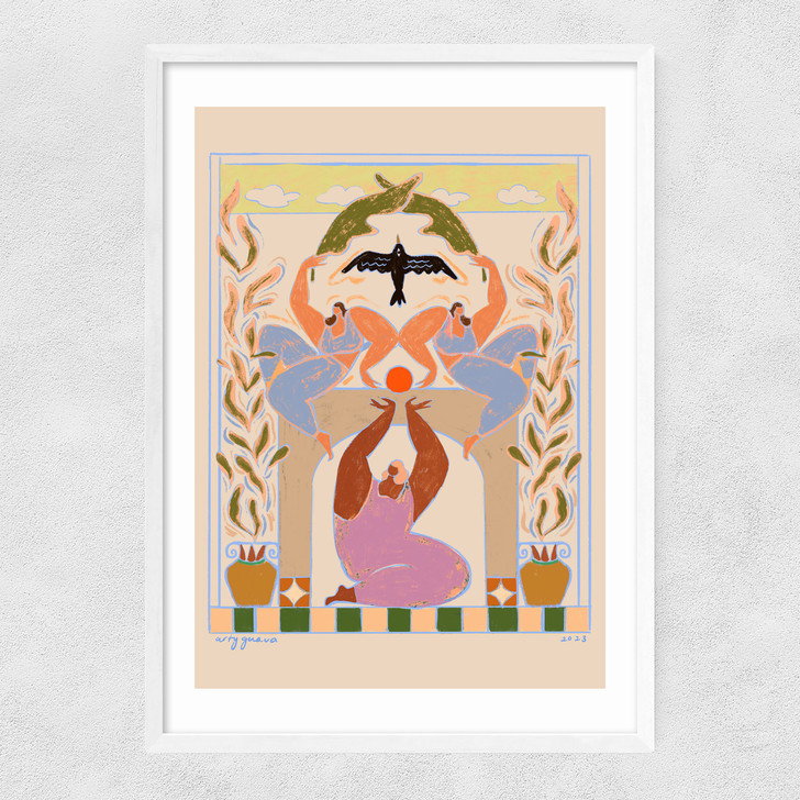 Taking Flight Narrow White Frame