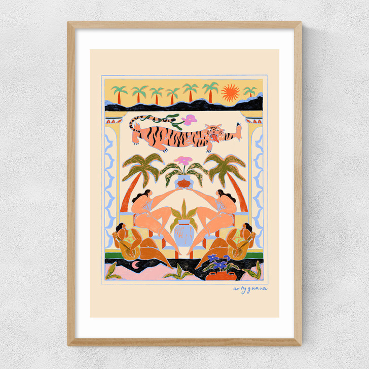 Tropical Serenade Narrow Oak Frame