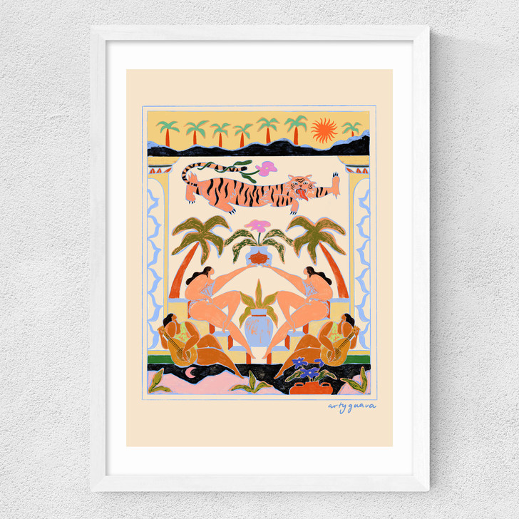 Tropical Serenade Medium White Frame