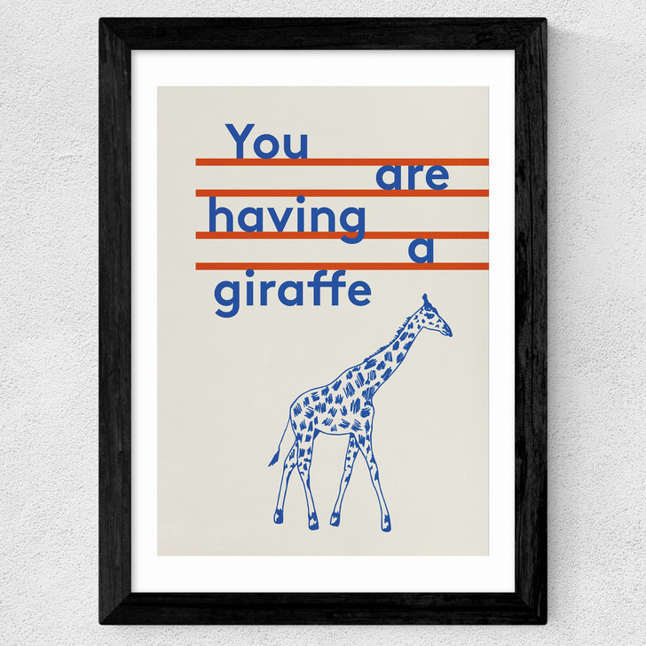 Giraffe by Don't Grow Up Wide Black Frame