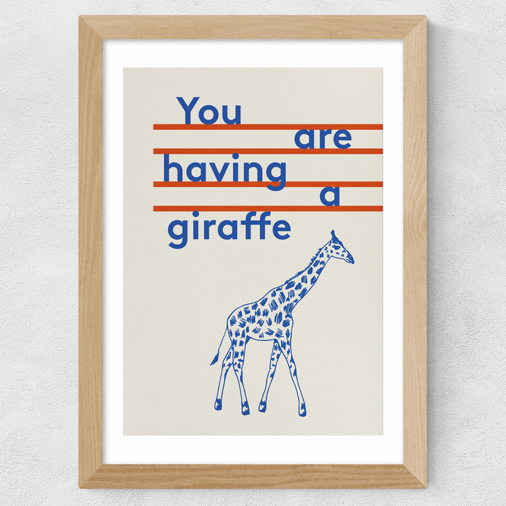 Giraffe by Don't Grow Up Wide Oak Frame