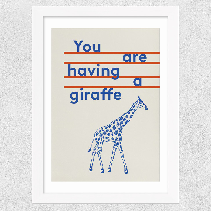 Giraffe by Don't Grow Up Wide White Frame
