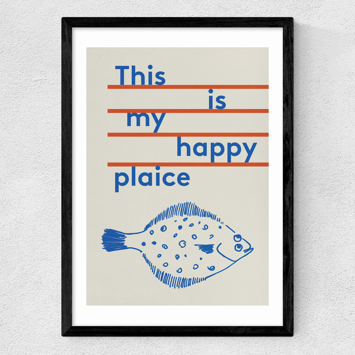 Happy Plaice Medium Black Frame