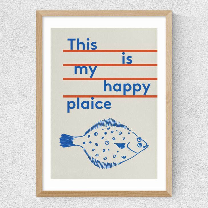 Happy Plaice Medium Oak Frame