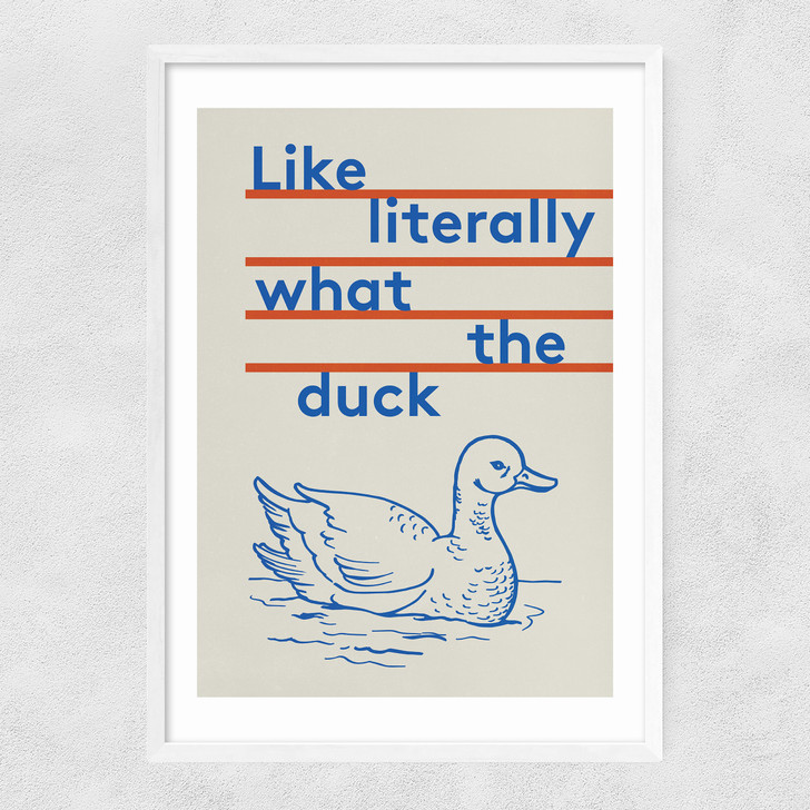 What The Duck Narrow White Frame