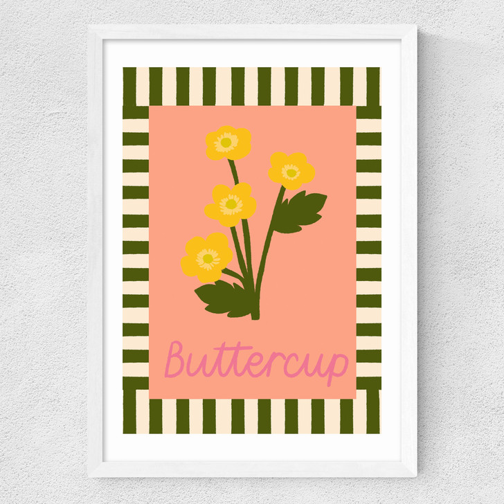 Buttercup Medium White Frame