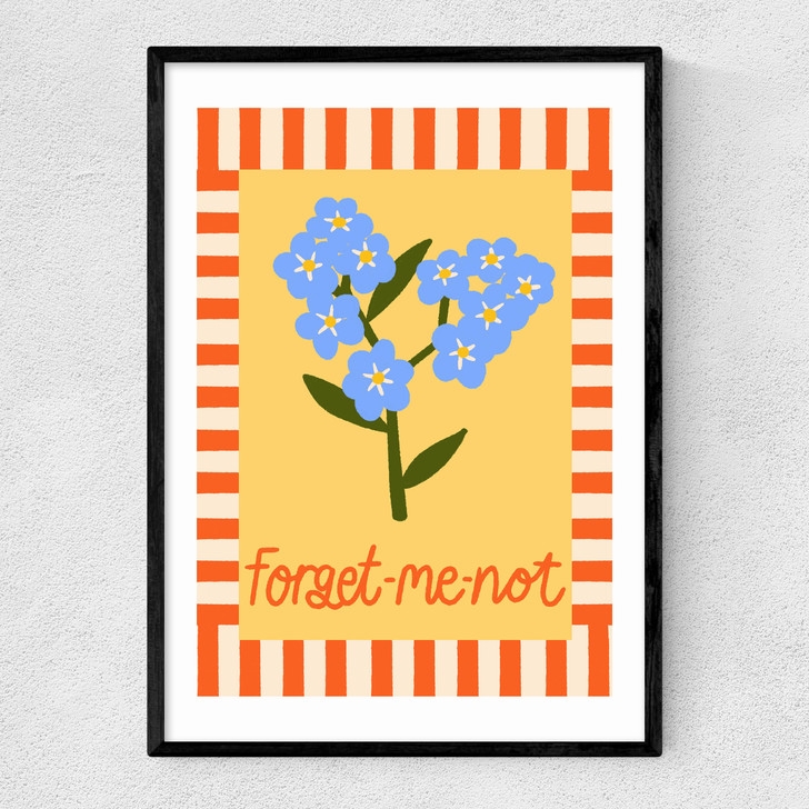 Forget Me Not Narrow Black Frame