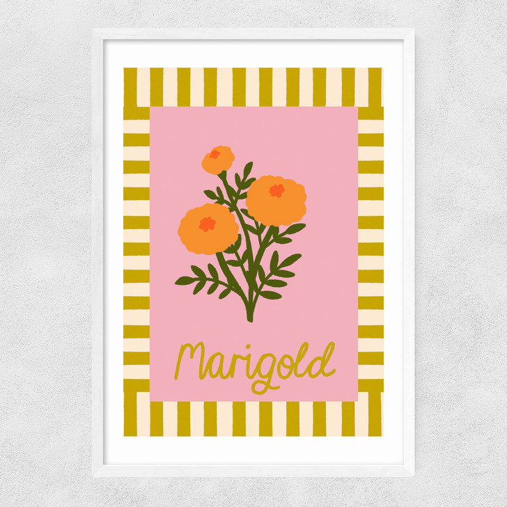 Marigold by Emmy Lupin Studio Narrow White Frame Marigold by Emmy Lupin Studio Narrow White Frame