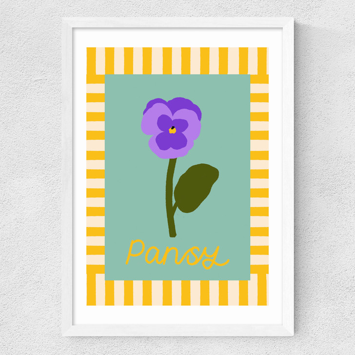 Pansy Medium White Frame