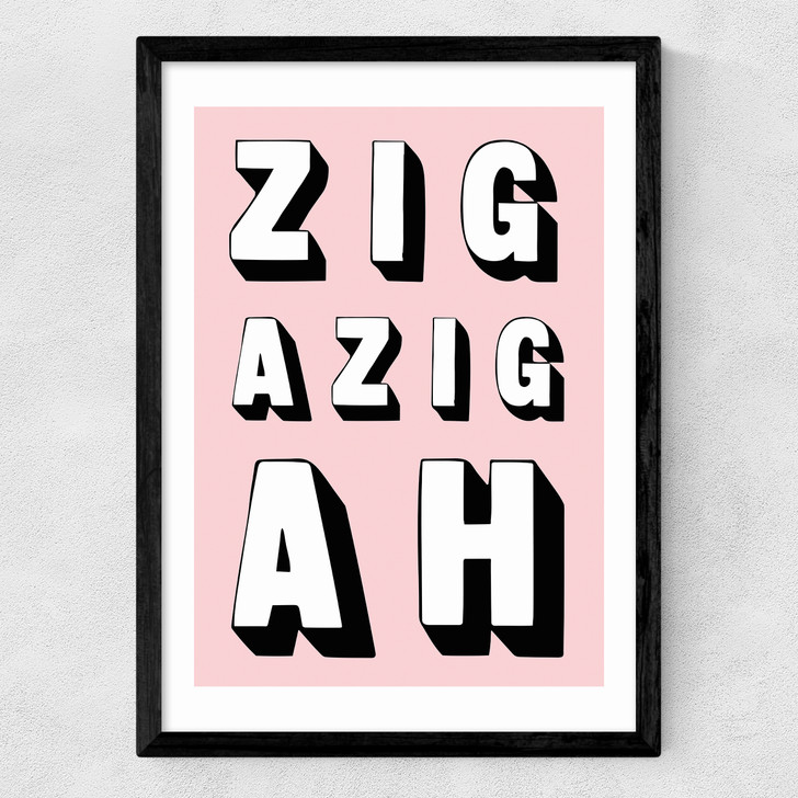 Zigazigah Pink Medium Black Frame Zigazigah Pink Medium Black Frame