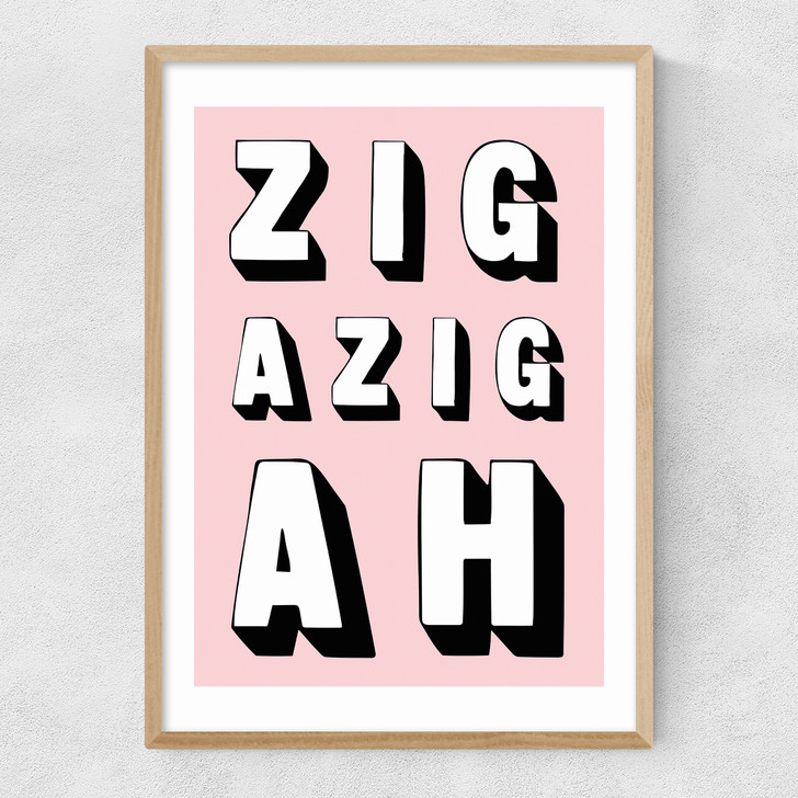 Zigazigah Pink Narrow Oak Frame Zigazigah Pink Narrow Oak Frame