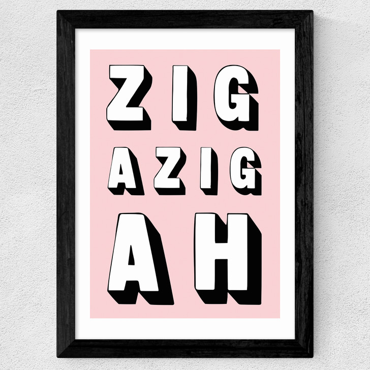 Zigazigah Pink Wide Black Frame