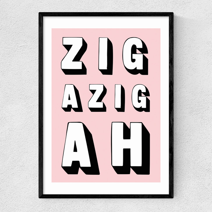 Zigazigah Pink Narrow Black Frame