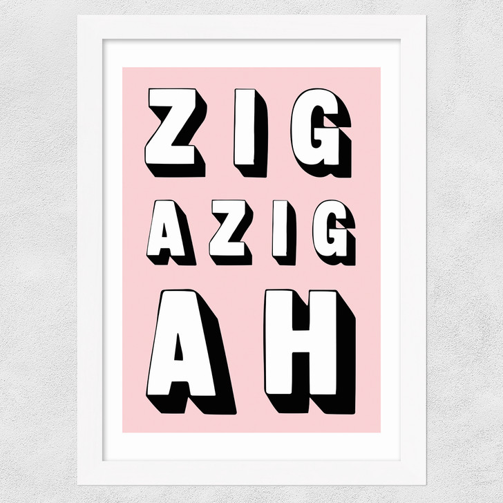 Zigazigah Pink Wide White Frame