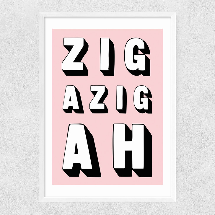 Zigazigah Pink Narrow White Frame
