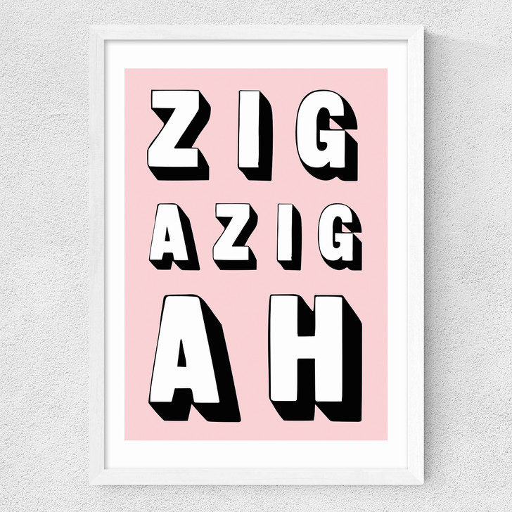 Zigazigah Pink Medium White Frame