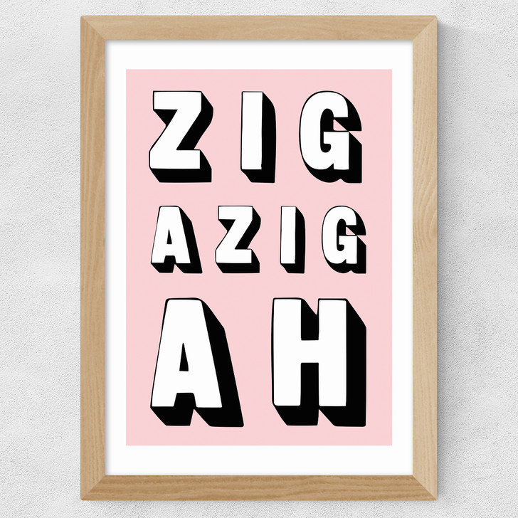 Zigazigah Pink Wide Oak Frame