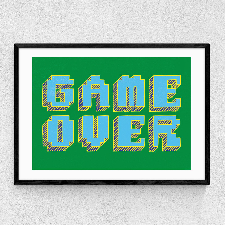 Game Over Narrow Black Frame Game Over Narrow Black Frame