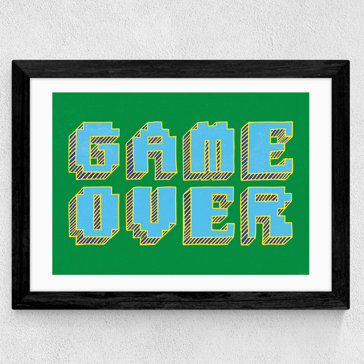 Game Over Wide Black Frame Game Over Wide Black Frame