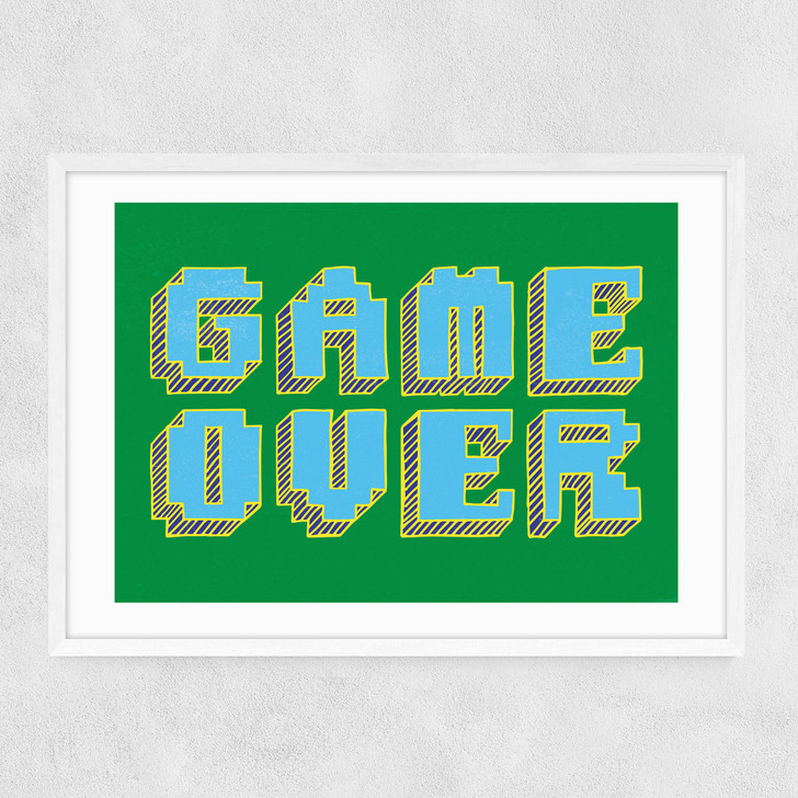 Game Over Narrow White Frame Game Over Narrow White Frame