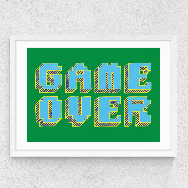 Game Over Medium White Frame