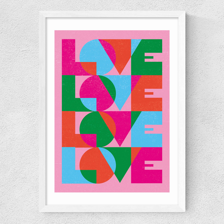 Love by Judy Andrews Medium White Frame