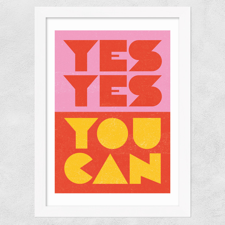 Yes by Judy Andrews Wide White Frame