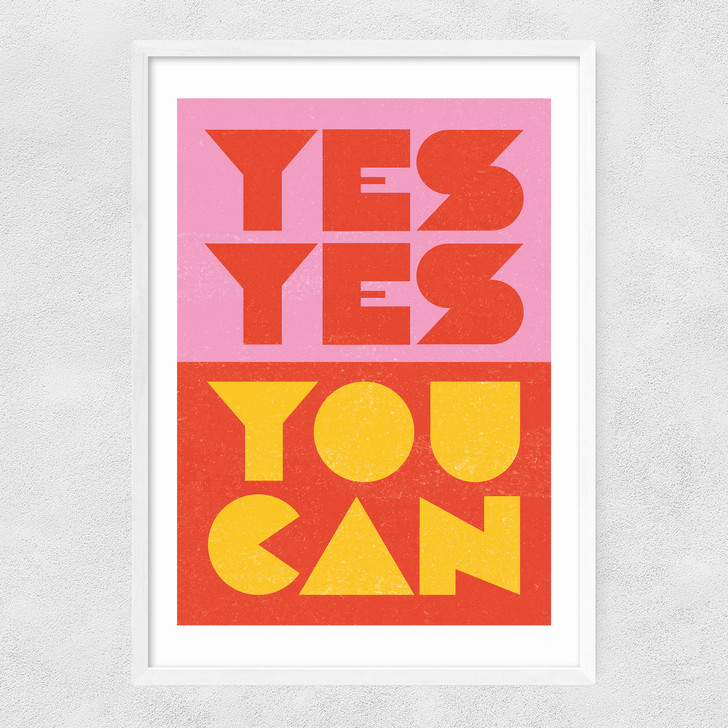 Yes by Judy Andrews Narrow White Frame