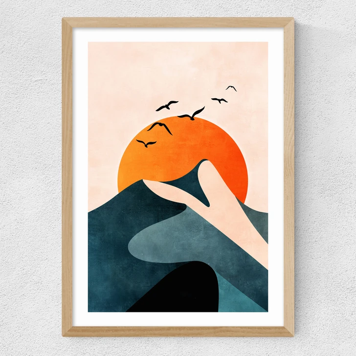 Sunset Mountain Medium Oak Frame